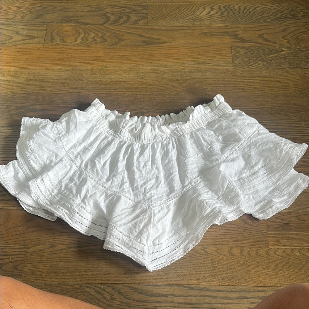 Aerie Crisp White Ruffle Skort